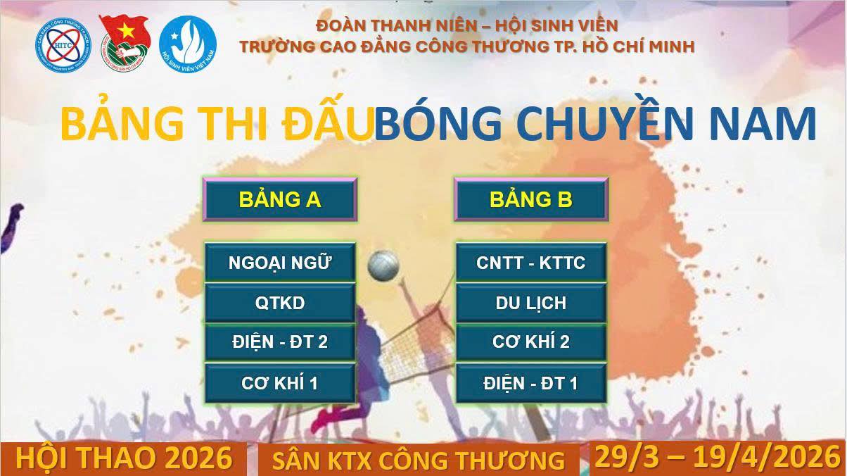 CÔNG BỐ CHIA BẢNG BÓNG CHUYỀN NAM – HỘI THAO 2026