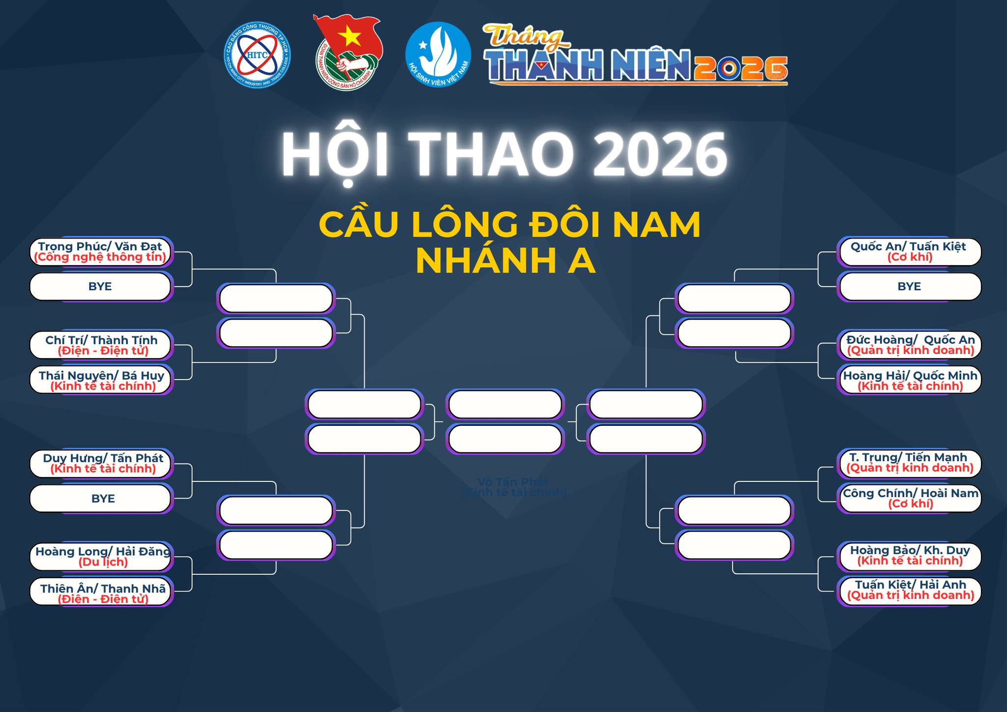CÔNG BỐ CHIA NHÁNH ĐẤU CẦU LÔNG – HỘI THAO SINH VIÊN HITC 2026