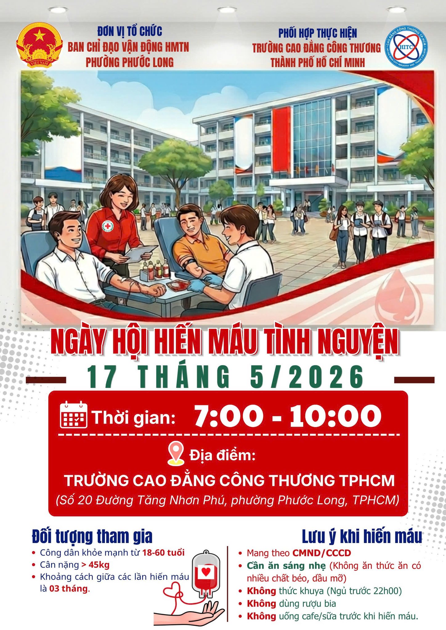 CHUNG TAY LAN TỎA YÊU THƯƠNG – THAM GIA NGÀY HỘI HIẾN MÁU TÌNH NGUYỆN 2026