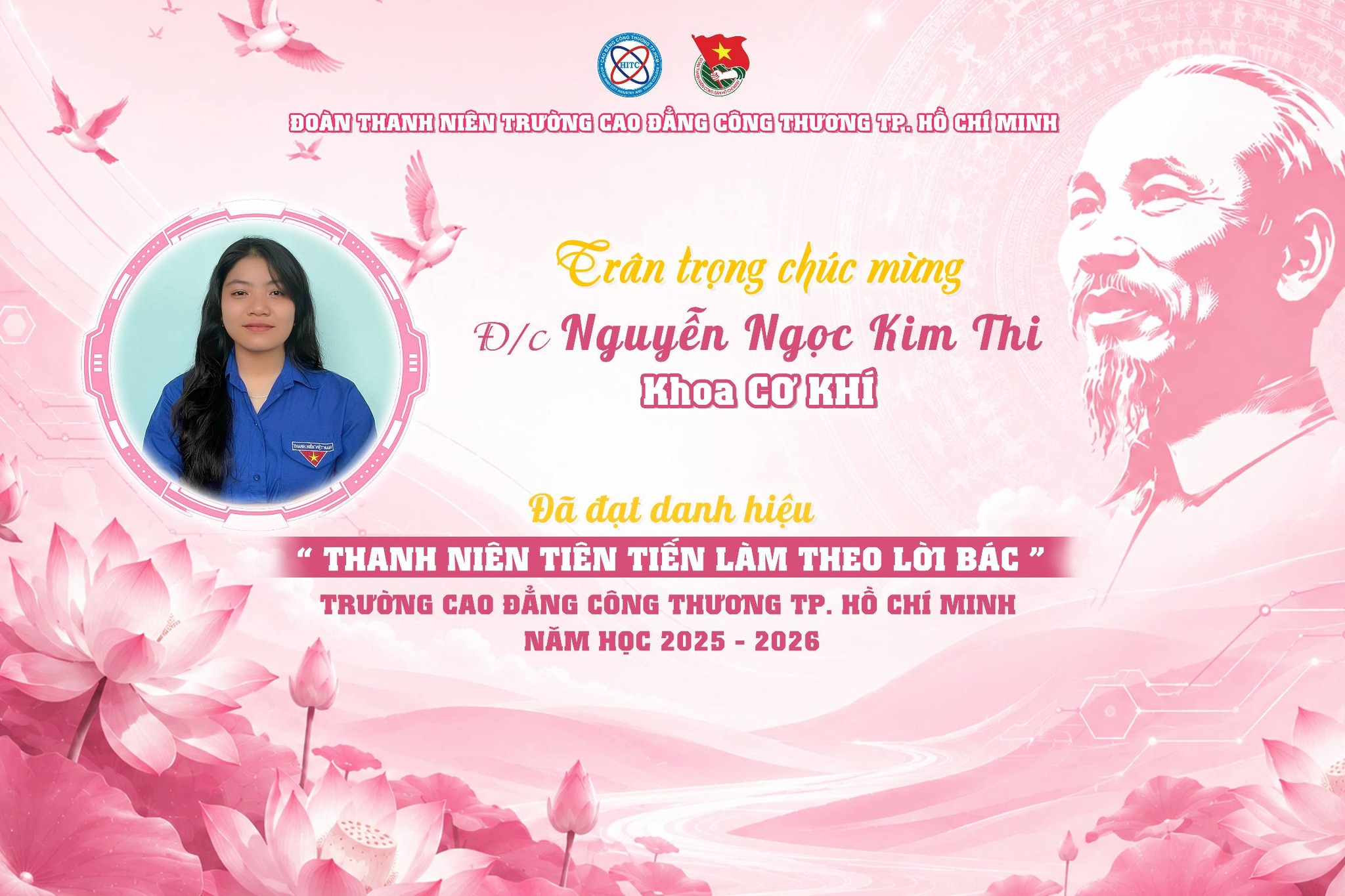 UYÊN DƯƠNG CÁC GƯƠNG “THANH NIÊN TIÊN TIẾN LÀM THEO LỜI BÁC” TRƯỜNG CAO ĐẲNG CÔNG THƯƠNG TP.HCM NĂM HỌC 2025 – 2026