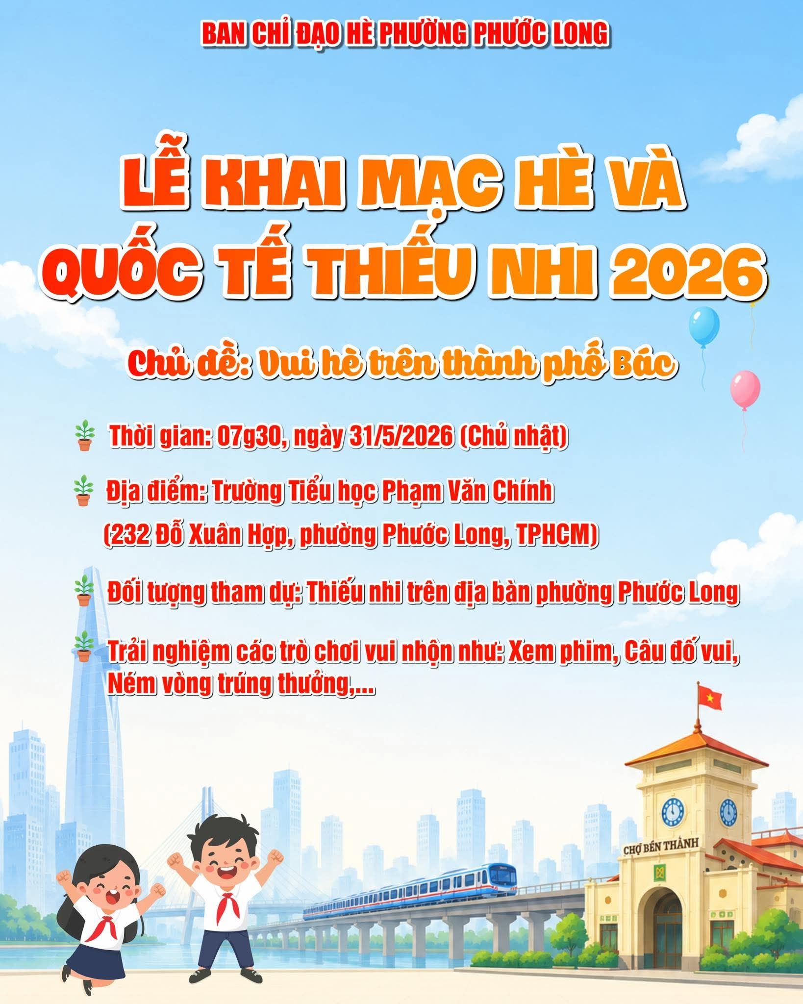 ĐOÀN THANH NIÊN – HỘI SINH VIÊN TRƯỜNG CAO ĐẲNG CÔNG THƯƠNG TP.HCM PHỐI HỢP TỔ CHỨC CÁC HOẠT ĐỘNG TRONG KHUÔN KHỔ LỄ KHAI MẠC HÈ VÀ QUỐC TẾ THIẾU NHI NĂM 2026