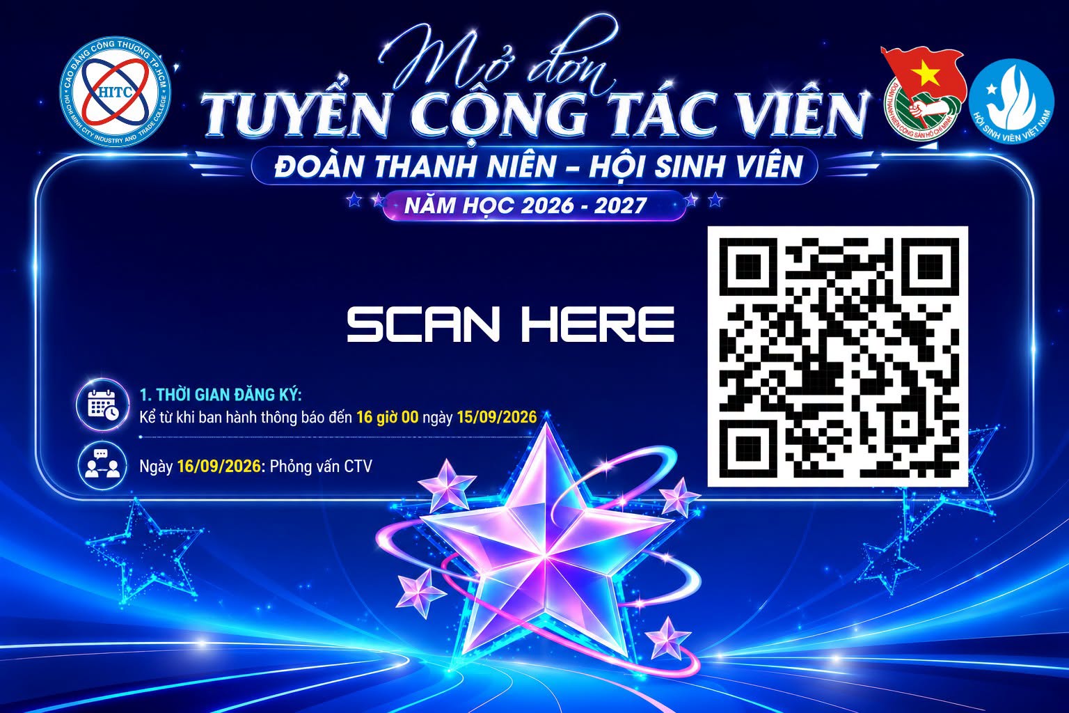 THÔNG BÁO TUYỂN CỘNG TÁC VIÊN ĐOÀN – HỘI NĂM HỌC 2026–2027
